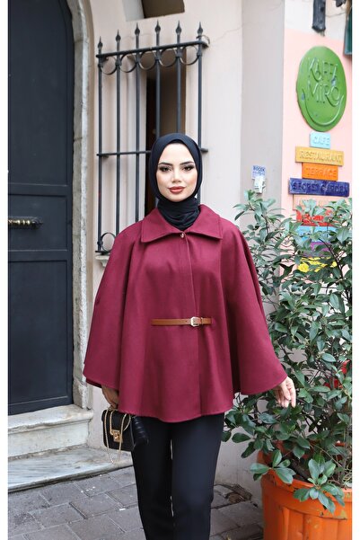 NİSUM MODA Belted Cashmere Cape
