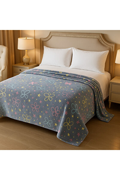 BaoBao Pătură Cocolino 200x230 cm, 1 KG – Model Fluturi și Stele, Pufoasă și Călduroasă