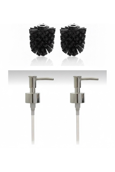 LUCES DESİGN 2 قطعة فرشاة مرحاض احتياطية 2 قطعة مجموعة مضخة توزيع الصابون الس...