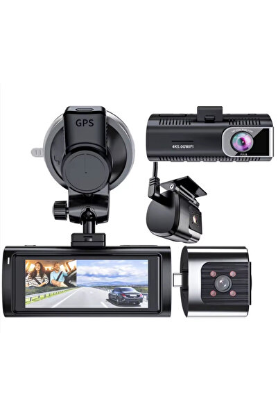 yollayenilensin K17 4K Araç Kamerası Çift Lens WiFi GPS 3.16'' IPS Ekranlı IR...