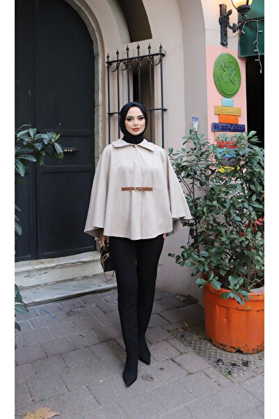 NİSUM MODA Belted Cashmere Cape