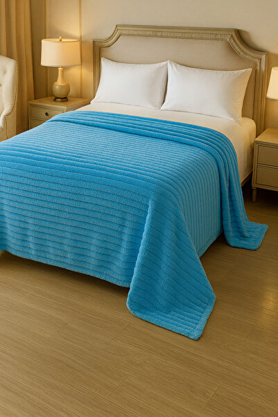 BaoBao Blue Fluffy Blanket 200x230 cm – Cocolino Sherpa Type, Thick and Ultra...