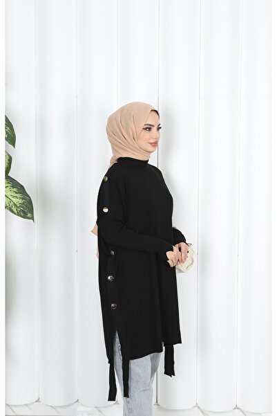 NİSUM MODA Button Detailed Mercerized Tunic