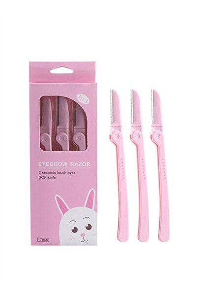 BLOOMING TIME شفرة حلاقة الحواجب الوردية 15 سم، 3 قطع