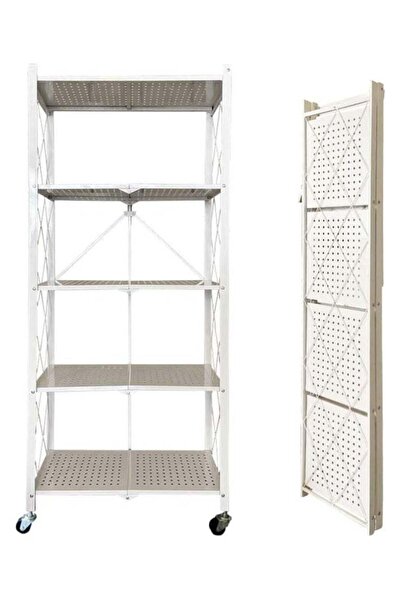 BLOOMING TIME 5 Tier Foldable Storage Rack Kitchen Garage Home Closet Office ...