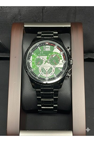 Feronnucci ساعة يد رجالية من الفولاذ باللون الذهبي كرونوغراف + مع هدية سوار +