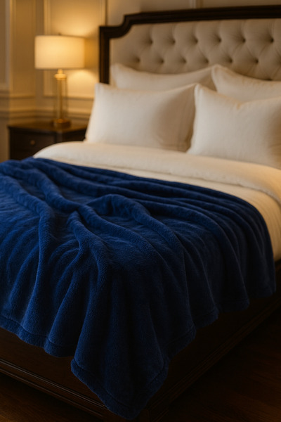 BaoBao Patura Cocolino bleumarin 200x230 cm, groasa, pufoasa, 1 kg