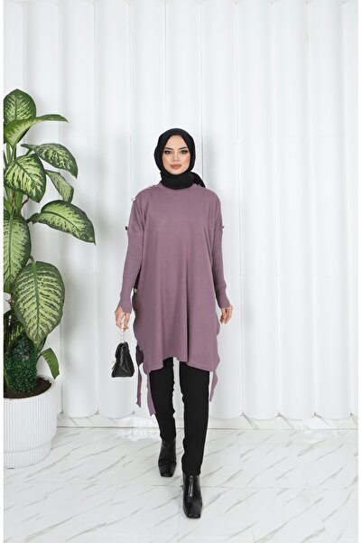 NİSUM MODA Button Detailed Mercerized Tunic