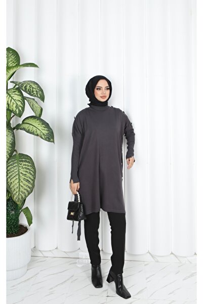NİSUM MODA Button Detailed Mercerized Tunic