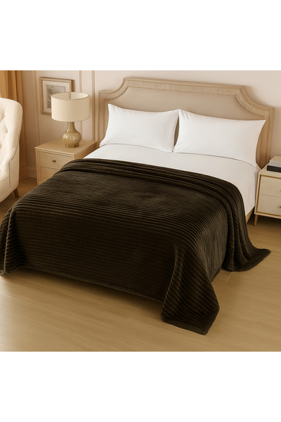 BaoBao Super soft dark brown fluffy blanket, 1 KG, thick and warm, 200x230