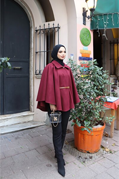 NİSUM MODA Belted Cashmere Cape
