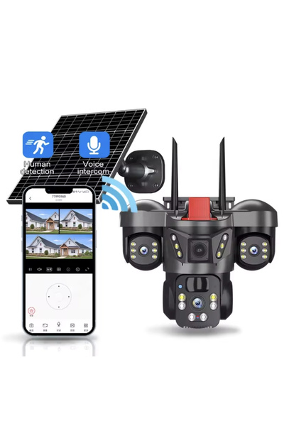 yollayenilensin BTK Kayıtlı Solar Panelli 12MP 4G Sim Kartlı Üçlü Lens 360° D...