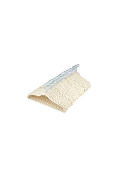 BLOOMING TIME 50-Piece Sturdy Non-Slip Flocking Household Adult Hangers - White