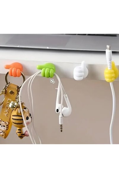 DeNors Colorful Silicone Wall Hanger – Self-Adhesive, No-Punching Cable & Key Hanger
