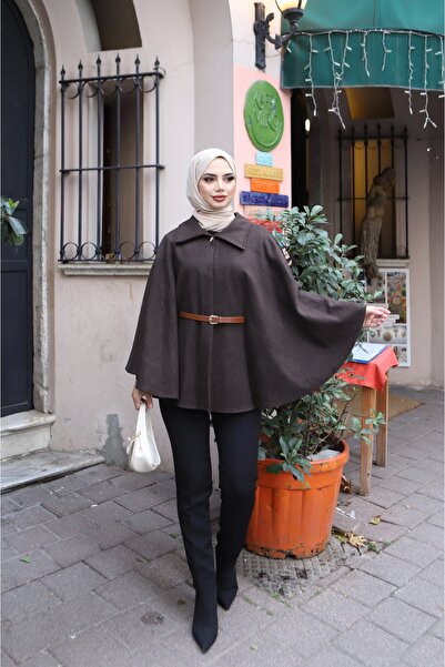 NİSUM MODA Belted Cashmere Cape