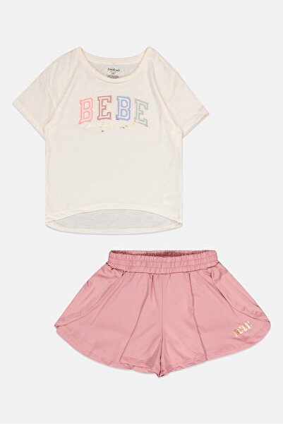 Bebe Kids Girl 2 Pcs Outdoor T-Shirt And Skort Set, Multicolor