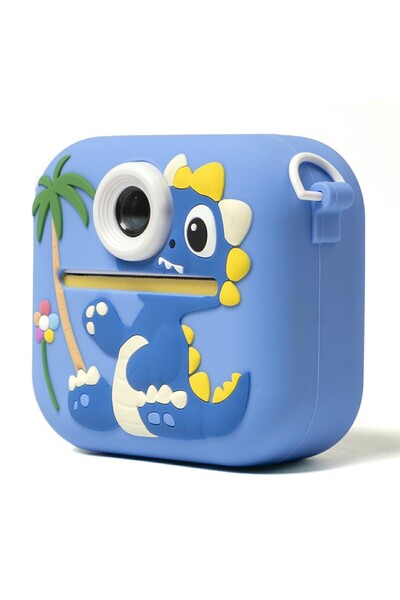 VALA P9 Dinosaur Kids Instant Camera with Printing, Dual Front-Back Autofocus, 48MP, 2.4" LCD, Blue