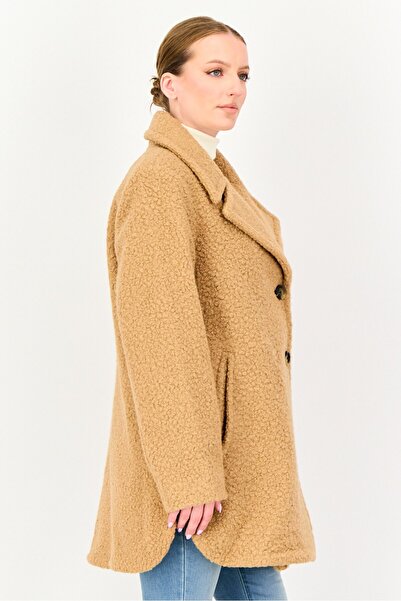 Anne Klein Women Textured Softshell Jacket, Beige