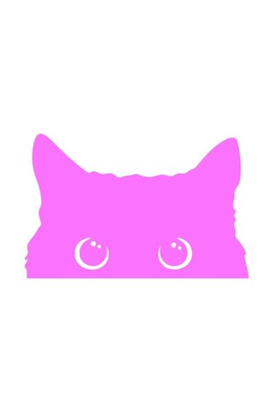 Oracal 651 Cat head car sticker, 20x13cm, pink