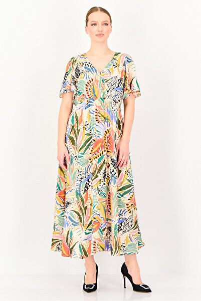 PROMOD Women Allover Print Maxi Dress, Multicolor