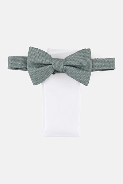 Alfani Men Pre Tied Geo Bow Tie And Solid Pocket Square Set, Green/Cream