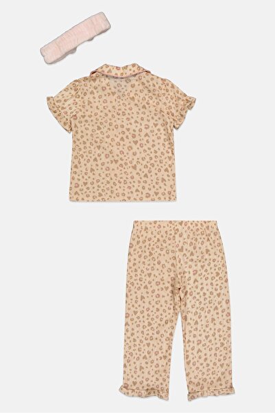 Betsey Johnson Toddlers Girl 3 Pieces Animal Print Pyjama Top And Bottom With Headband Set, Multicolor