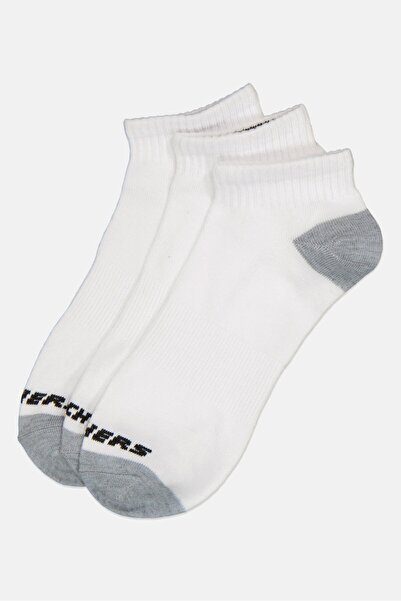 SKECHERS Men 3 Pairs Brand Logo Ankle Socks, White