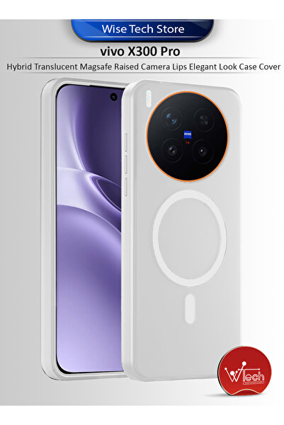 Wtech غطاء حماية أنيق لهاتف vivo X300 Pro 5G 2025 هجين شفاف مع كاميرا ماج سيف بارزة وشفتين