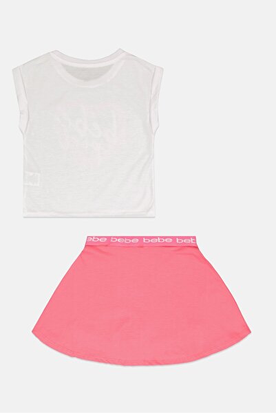 Bebe Kids Girl 2 Pcs Graphic Print Outdoor Top And Skort Set, Multicolor