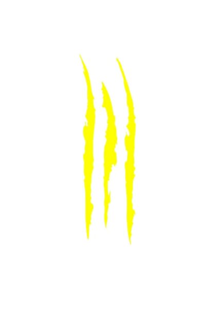 Oracal 651 Car Sticker, Monster Claw, Waterproof, 40 x 12 cm, yellow