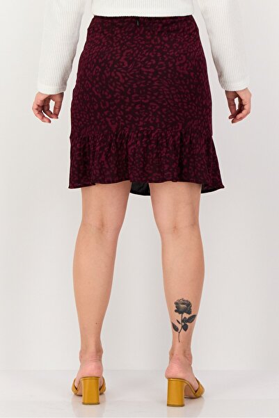 PROMOD Women Animal Print Mini Skirts, Purple