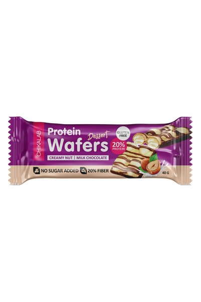 CHIKALAB Glazed Wafer Bar with Flavour Creamy Nut Dessert 12x40g - شيكالاب ويفر بطعم حلوى المكسرات بالكريمة