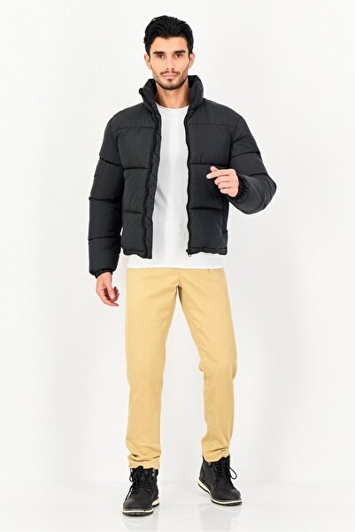 CELIO Men Quilted Puffer Jacket, Black