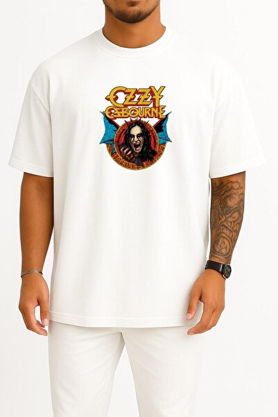 Bahriyeli Collection supradimensionat Ozzy Osbourne Bust cu imprimeu Unisex t...