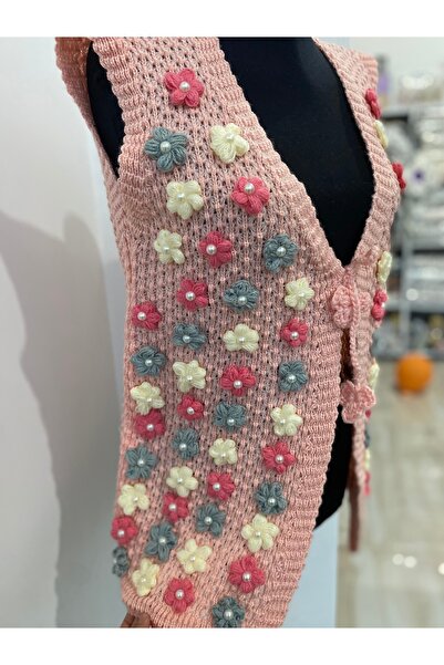 EL YAPIMI motifli yelek