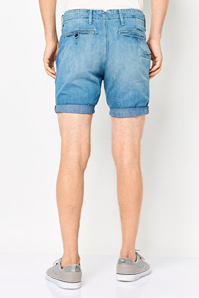 G-STAR RAW Men Washed Denim Shorts, Light Blue