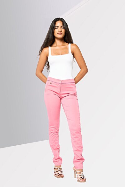 Harmont & Blaine Women Regular Fit Straight Leg Solid Pants, Pink