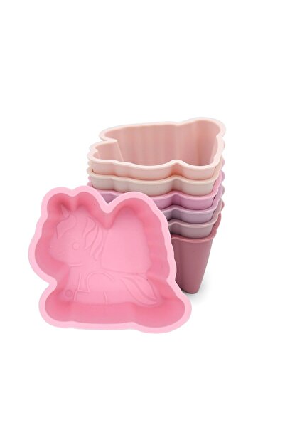 Melii Set of 6 silicone baking molds, melii, unicorn pattern