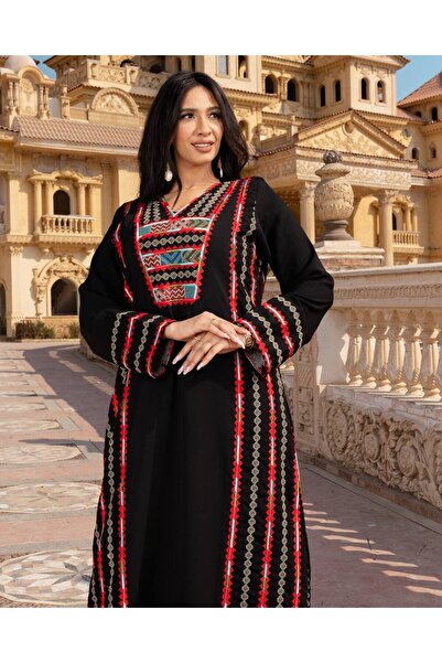 AFandina جلابية أنيقة بتطريز فاخر لإطلالة فخمة ومميزة مع الطرحة