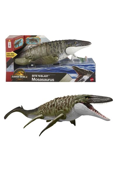 mattel Jurassic World Rebirth Bite N Blast Mosasaurus Interactive Dinosaur with Movements and Special Function 50