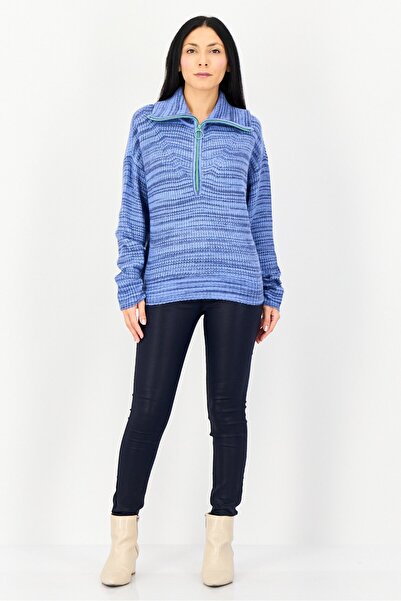 aerie Women Turtle Neck Knitted Sweater, Multicolor