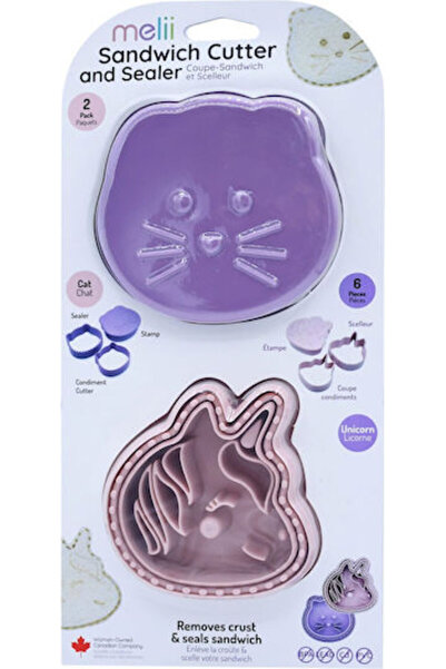 Melii 3 in 1 animal shapes for sandwich, squirrel, unicorn and cat