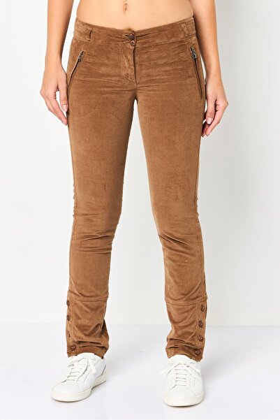 Harmont & Blaine Women Regular Fit Brand Logo Skinny Pants, Brown