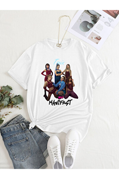 barsdepo تي شيرت مطبوع من Manifest، تي شيرت أسود كبير الحجم للجنسين للأطفال /...