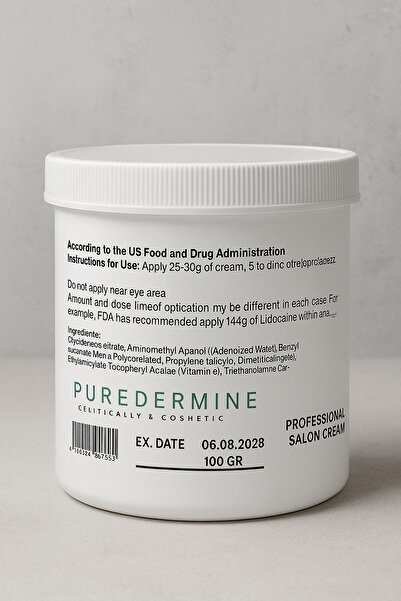 Puredermine Lazer Epilasyon, Kalıcı Makyaj, Dövme, Ağda İçin Hızlı Etkili Anestezi Krem – Profesyonel Salon