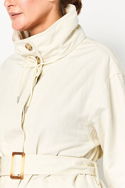 Gant Women Brand Logo Belted Jacket Shirt, Beige