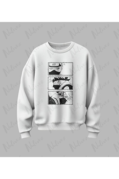 Nulivez سويت شيرت أنمي كاكاشي كاريكتير مطبوع عالي الجودة للجنسين قصة فضفاضة ب...