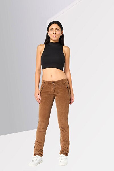 Harmont & Blaine Women Regular Fit Brand Logo Skinny Pants, Brown