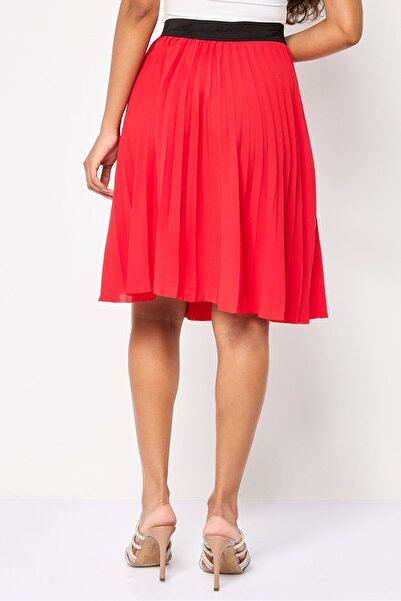 Karl Lagerfeld Women Pleated Mini Skirt, Red