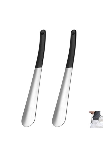 OEM Incaltator lung de 32 cm din otel - 2 pcs, maner silicon negru